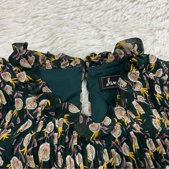 Sam Edelman High Neck Pleated Peasant Dress Size 2 - Picture 12 of 15